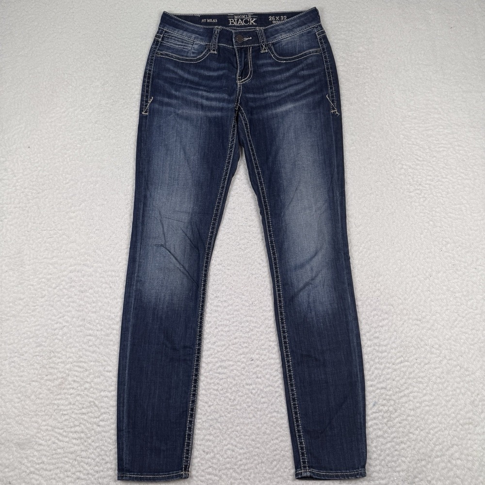 Buckle Black Fit No 53 Ankle Skinny Jeans Women's‎ 26x32 (26x31) Dark Whiskered